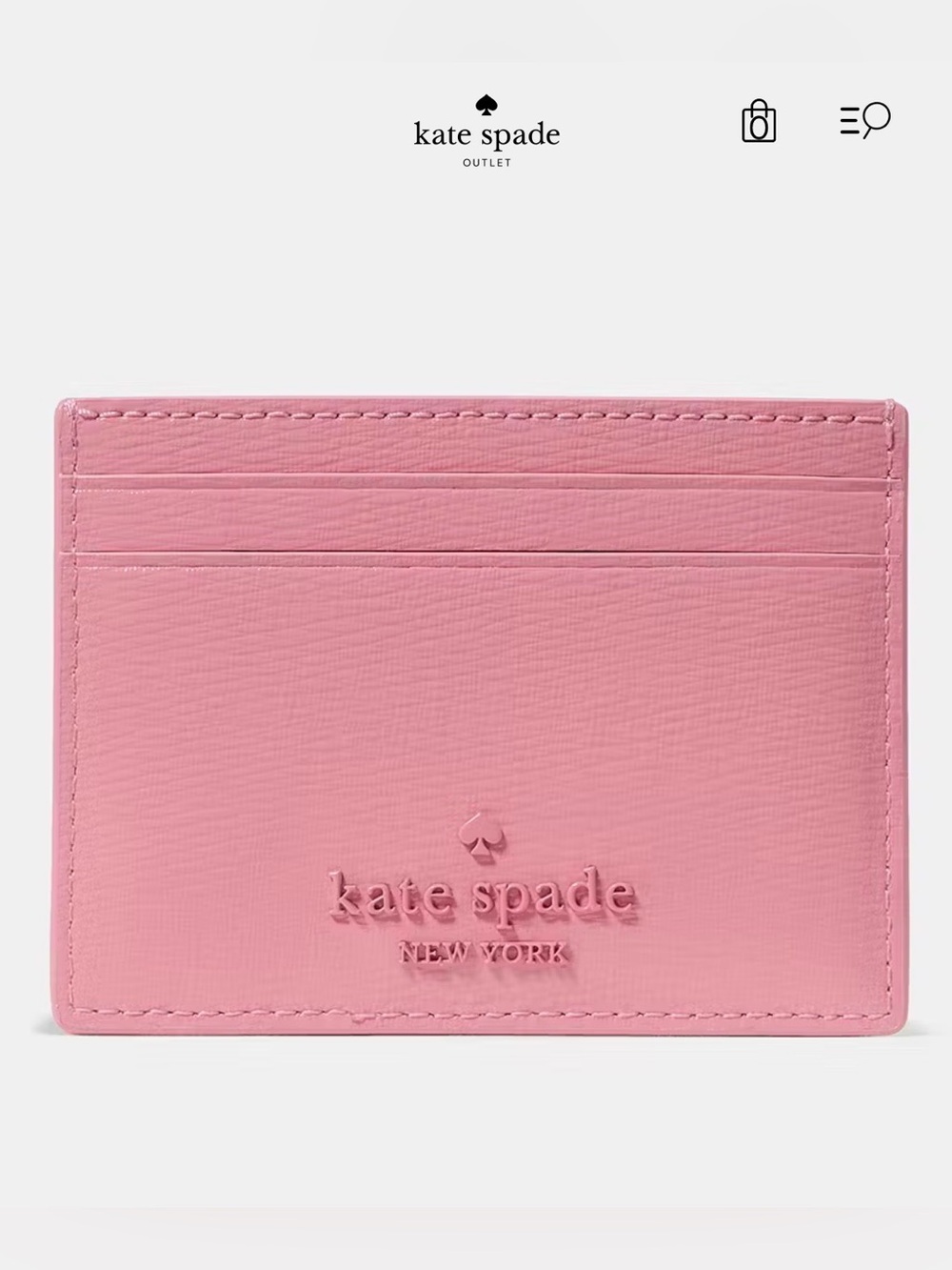 Kate Spade NWT Floral Small Slim Card Holder PINK (MSRP $109) - Picture 6 of 9